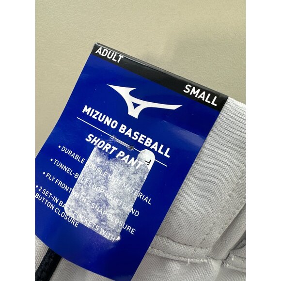 Mizuno Baseball Short Pants Adult Size Small Gray Black Polyester Sportswear NEW - Picture 4 of 6
